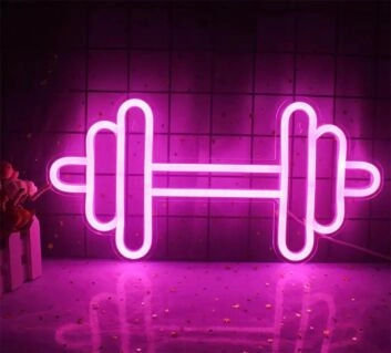 Elevate Your Gym or Home Workout Space with the Mini Banner Barbell Handlebar LED Neon Sign