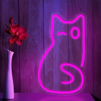 Brighten Your Space with Cat LED Neon Sign Wall Decor Sign - Perfect for Home, Offices, Cafes, and Chic Events!