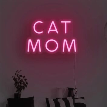 Brighten Your Space with Cat Mom LED Neon Sign - Perfect for Home Decor, Office Ambiance, and Cat-Themed Celebrations