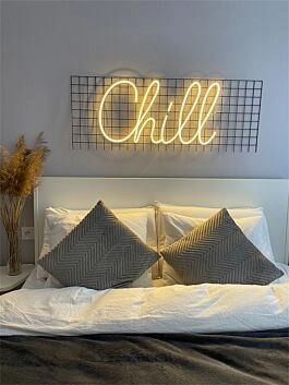 Brighten Your Living Spaces and Soirees: Chill for Home LED Neon Sign Perfect for Room Decor, Office Ambiance, and Festive Celebrations.