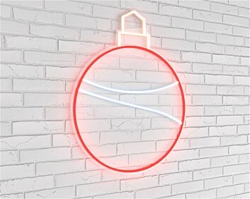 Bring festive cheer to your home, office, or holiday party with the Christmas Bauble LED Neon Sign.