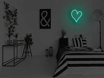 Brighten Your Wedding, Bar, and Home Ambiance with the Classic Heart LED Neon Sign.