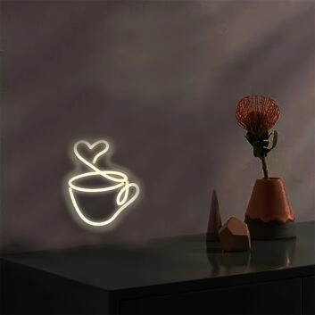 Brighten Up Your Café, Kitchen, or Wedding with the Coffee Cup Neon Sign Coffee Bar LED Neon Light.