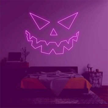 &#39;Evil face&#39; neon sign