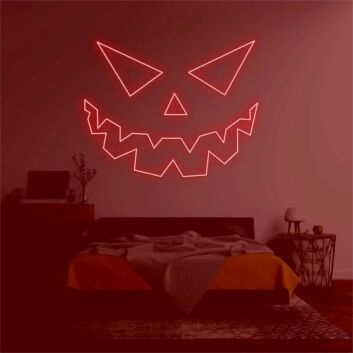 &#39;Evil face&#39; neon sign