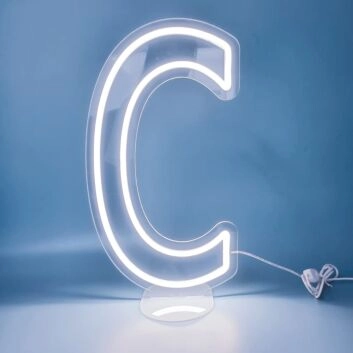 Brighten Up Your Space: Customized LED Neon Light Letter C LED Neon Sign for Home Decor, Office Ambiance, and Business Storefronts