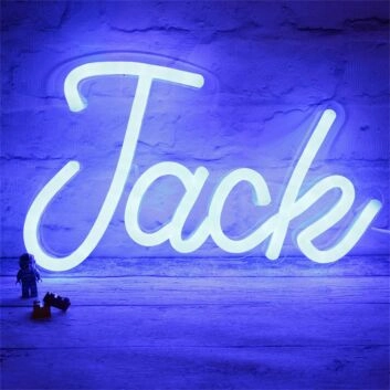 Brighten Your Bar, Office, or Wedding Ambiance with the Customized LED Neon Light Name Jack LED Neon Sign.
