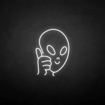 Saucer man&#39; neon sign