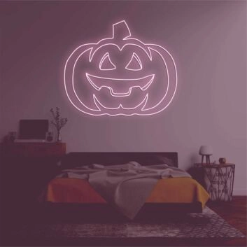 Pumpkin head2&#39; neon sign