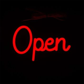 Brighten Up Your Entryway, Bar, or Restaurant with the Door Open LED Neon Sign.