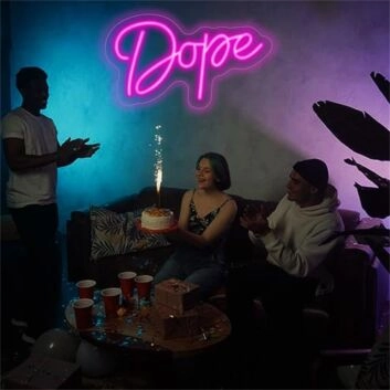Transform your space into a vibrant oasis for home decor, bar ambiance, and celebratory events with Dope Deep Pink LED Neon Sign.