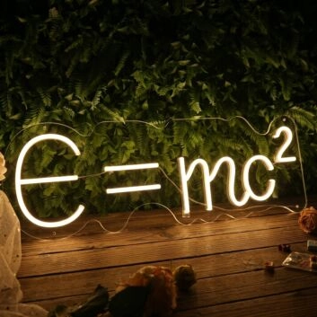 Brighten Up Your Study, Office, or Classroom with the Inspiring Einstein Equation LED Neon Sign.