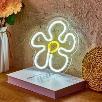 Brighten Your Space: Flower Back Panel LED Neon Light Perfect for Weddings, Home Decor, and Chic Bars.