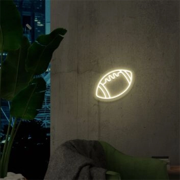Elevate Your Game Room, Man Cave, or Sports Bar Ambiance with the Football LED Neon Sign Sketch and Etch Us.