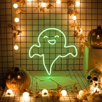 Transform Your Space: Ghost LED Neon Sign Perfect for Home Decor, Bars, Weddings, and Office Ambiance