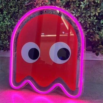Light Up Your Nights: Ghost UV Printed LED Neon Sign Perfect for Bars, Home Decor, and Halloween Festivities.