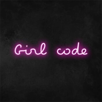 Brighten Your Workspace and Girls' Night with the Girl Code LED Neon Sign.