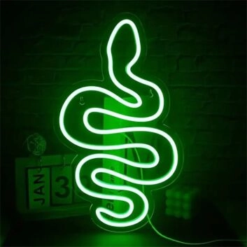 Add a Sizzling Touch to Your Bar, Office, or Gaming Setup with the Green Snake LED Neon Sign!