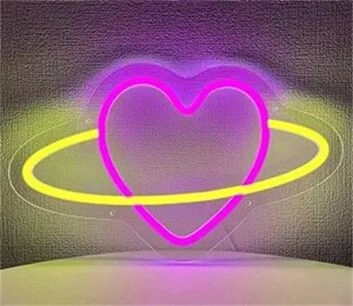 Add a Romantic Glow to Your Bedroom, Wedding, or Valentine&#039;s Celebration with Our Heart LED Neon Sign.