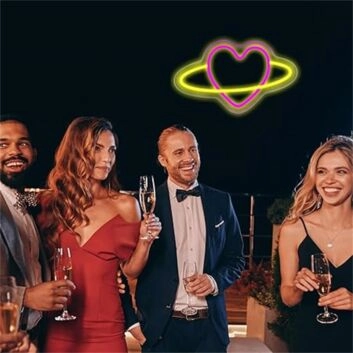 Add a Romantic Glow to Your Bedroom, Wedding, or Valentine's Celebration with Our Heart LED Neon Sign.