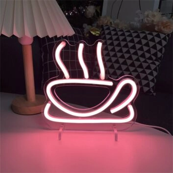 Brighten Your Cafe or Kitchen Ambiance with the Hot Coffee LED Neon Sign.