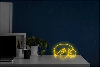 Light Up Your Game Day Celebrations and Sports Bar with the Iowa Hawkeyes Logo LED Neon Sign.