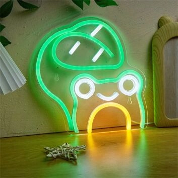 Brighten Your Space: Leaf Frog Shape Green LED Neon Sign Perfect for Bars, Weddings, and Home Decor.