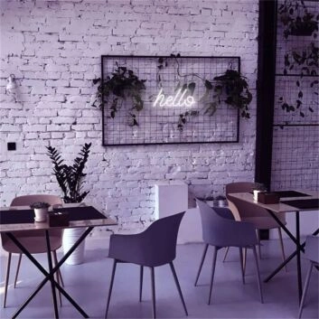 Brighten your spaces, from living room to parties: LED Hello For Home LED Neon Sign.