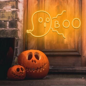 Halloween Neon Sign, Ghost Boo Neon Sign