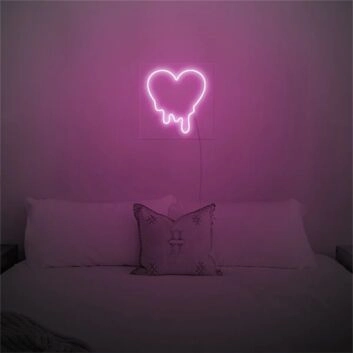 Brighten Up Your Romance and Celebrations: Melting Heart LED Neon Sign for Weddings, Anniversaries, and Home Decor.