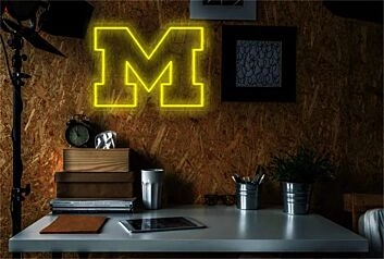 Brighten Up Game Days and Sports Bars with Michigan Block M Logo LED Neon Sign