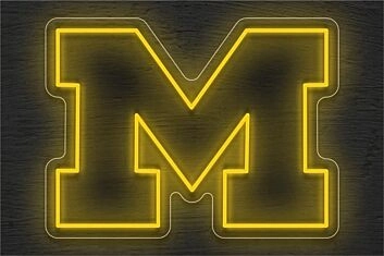 Brighten Up Game Days and Sports Bars with Michigan Block M Logo LED Neon Sign