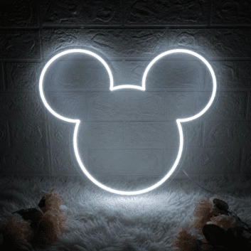 Cute LED Neon Mouse Wall Light for Kids’ Room