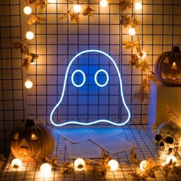 Add a Spooky Glow to Your Halloween Celebrations and Kid's Rooms with the Mini Ghost LED Neon Sign.