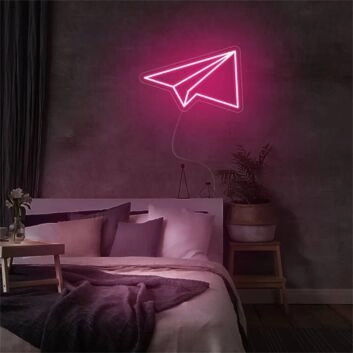 Light Up Your Office or Kid&#039;s Room with the Mini Paper Plane LED Neon Sign.