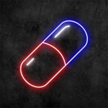 Brighten Up Your Pharmacy, Bar, or Home Decor with the Vibrant Neon Light Symbol For Pills.