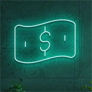Brighten Your Business, Bar, or Game Room with a Neon Money Sign.