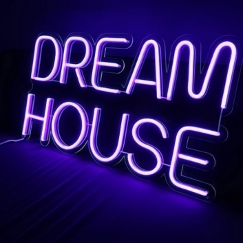 Neon sign of a dream house