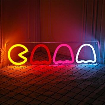 Brighten Up Your Game Room or Bar: The Pac Man Logo LED Neon Light Brings Retro Fun to Any Space