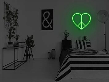 Brighten Your Space with Serenity: Peace And Love LED Neon Sign Perfect for Home Decor, Office Ambiance, and Celebratory Events.