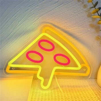 Brighten Up Your Kitchen, Bar, or Restaurant Ambiance with the Pizza LED Neon Sign.