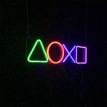 Elevate Your Gaming Room or Bar Ambiance with the Playstation Buttons LED Neon Sign.