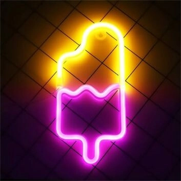 Brighten Up Your Space: Popsicle Shaped LED Neon Sign for Home Decor, Bars, and Summer Parties