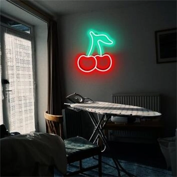 Brighten Up Your Bar, Storefront, or Kitchen with the Playful Red Green Cherries LED Neon Sign.