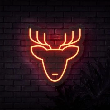 Brighten Your Space: Reindeer Head LED Neon Sign Sketch and Etch Us - Perfect for Home Decor, Bars, and Holiday Celebrations