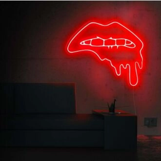 Dripping Lips Neon Sign