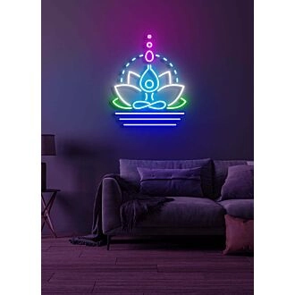 Lotus flower Neon Serenity and Rebirth in Bloom