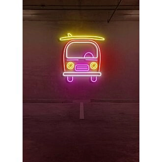 Surf Van Beach Vibes Captured in Laid-Back Neon