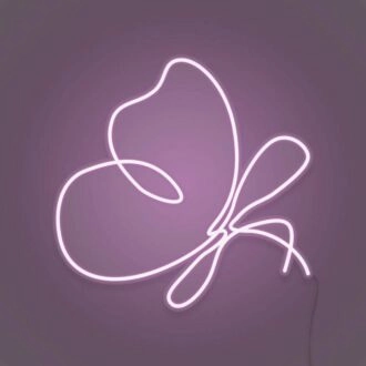 Butterfly Doodle Aesthetic Neon Sign