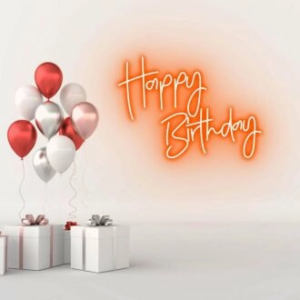 Happy Birthday Illuminate the Special Day with Joyful Neon